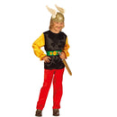 Niño con disfraz de Galo Astérix infantil compuesto por cuerpo y pantalón de raso con cinturón
