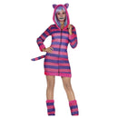 Disfraz gato rayado para mujer con vestido y capucha