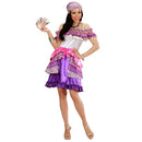 Disfraz Gitana Gipsy para mujer con vestido estampado y foulard