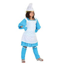 Disfraz gnoma azul infantil con vestido y gorro