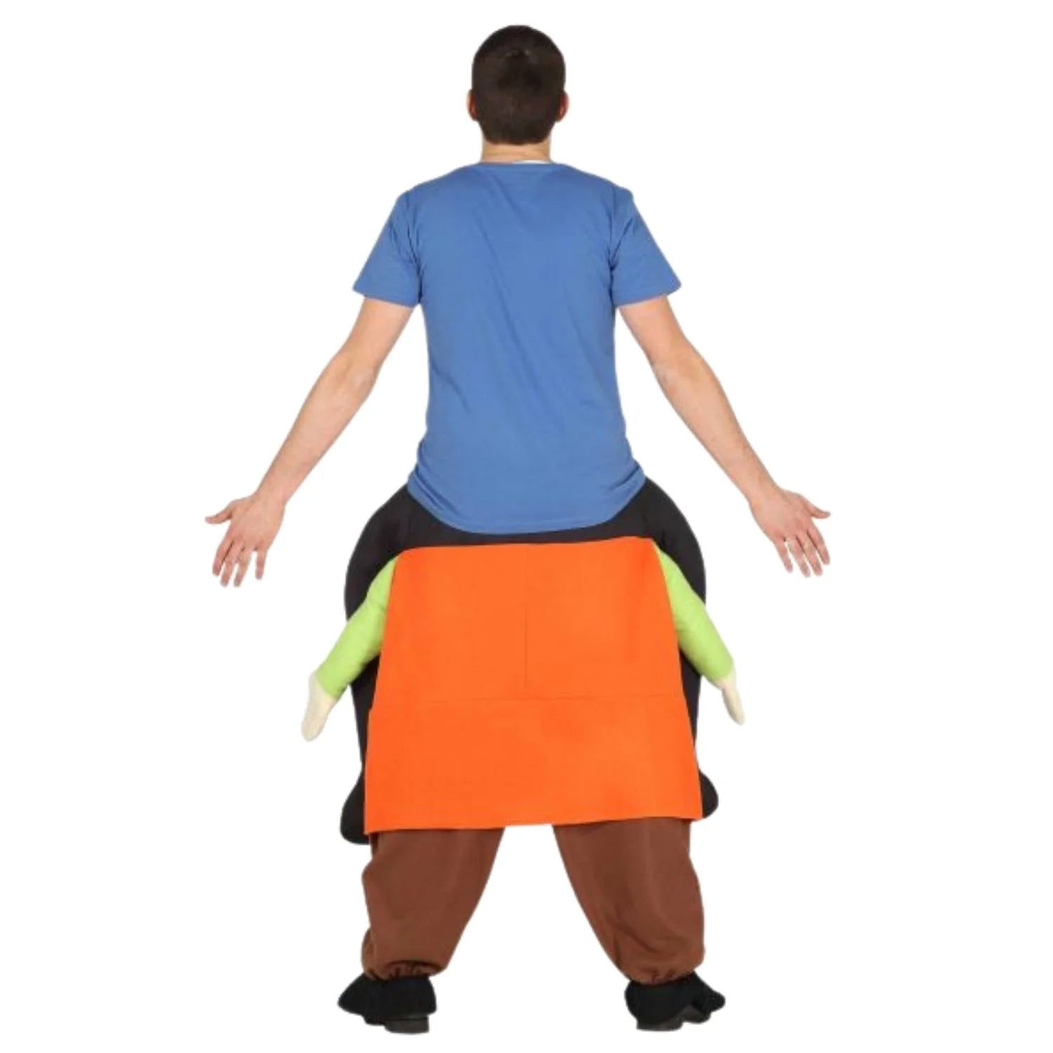 Adulto con disfraz a hombros de gnomo para Carnaval