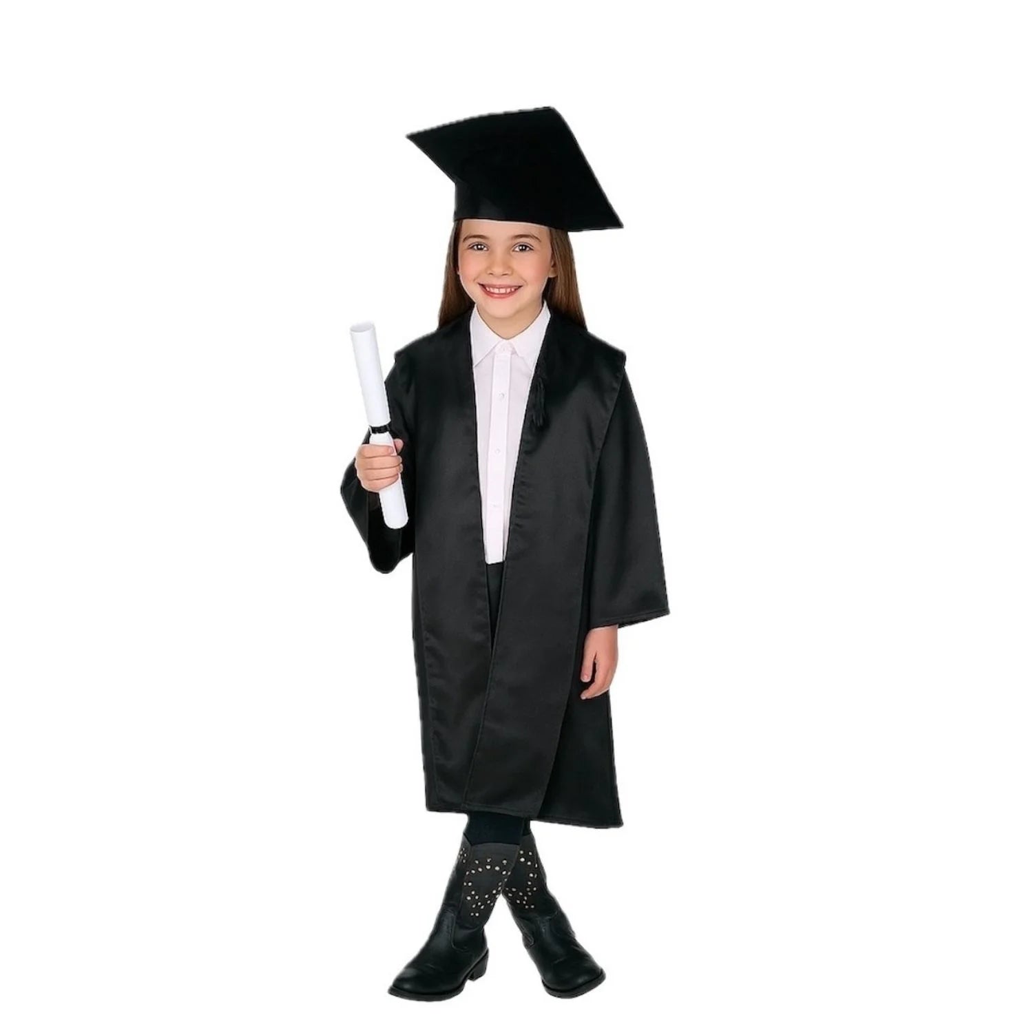 Disfraz graduado infantil con túnica académica y birrete