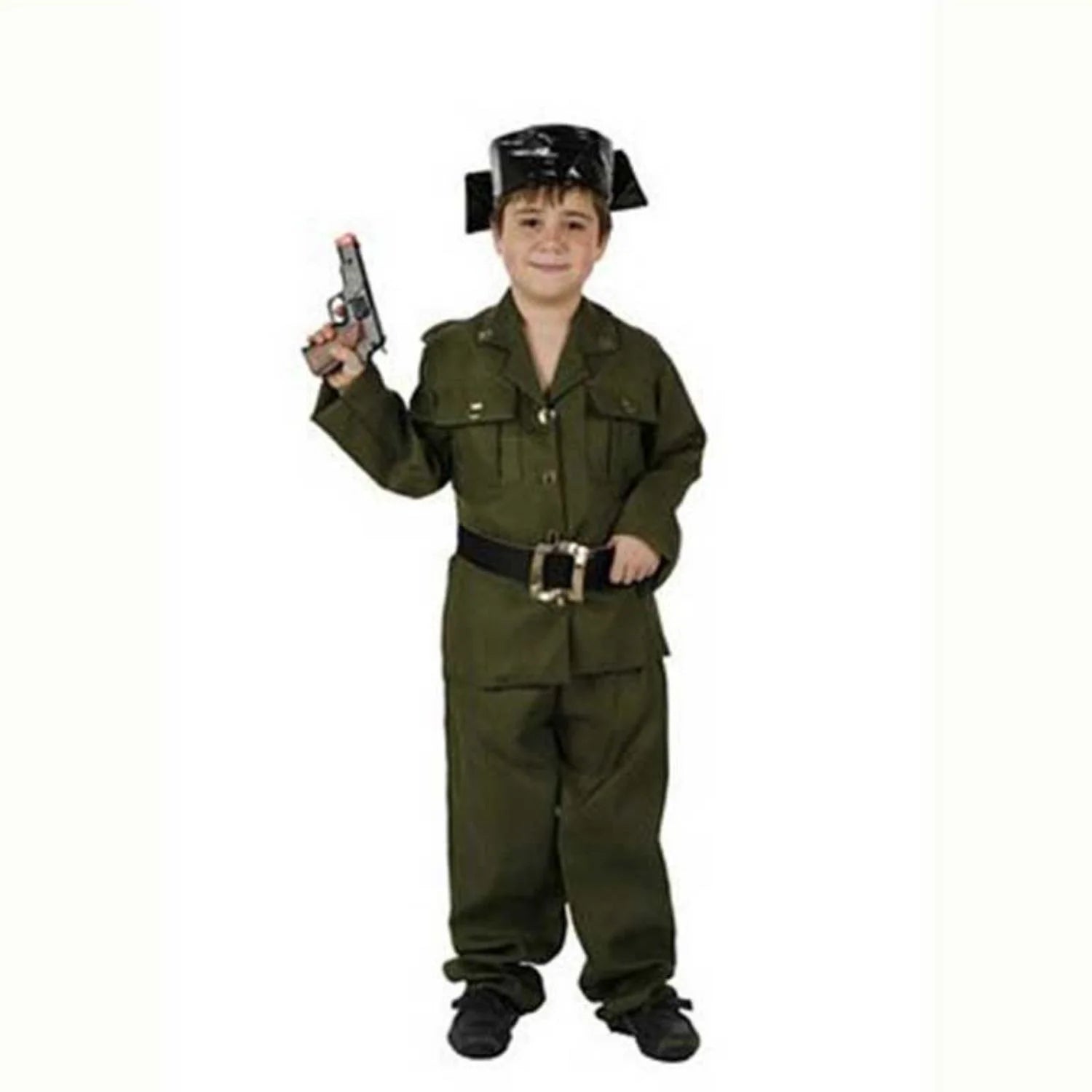 Disfraz de guardia civil infantil con chaqueta pantalón cinturón y gorro