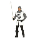 Disfraz de guerrero medieval blanco adulto con capucha