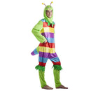 Disfraz gusano para hombre con mono para Carnaval y fiestas temáticas