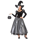 Disfraz bruja mujer con vestido y sombrero para Halloween