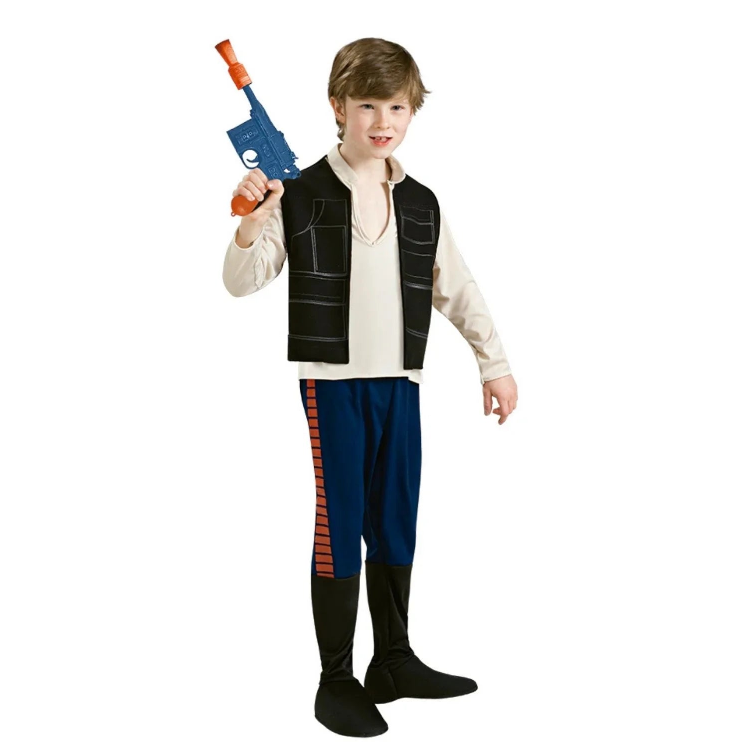 Disfraz Han Solo infantil con chaleco y pantalones con cubrebotas