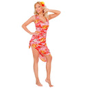 Disfraz hawaiana para mujer con vestido tropical estampado