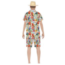 Hombre con disfraz tropical adulto para fiesta hawaiana