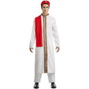 Disfraz Bollywood de hombre con chaqueta, pantalones, pañuelo y turbante en estilo cine indio colorido