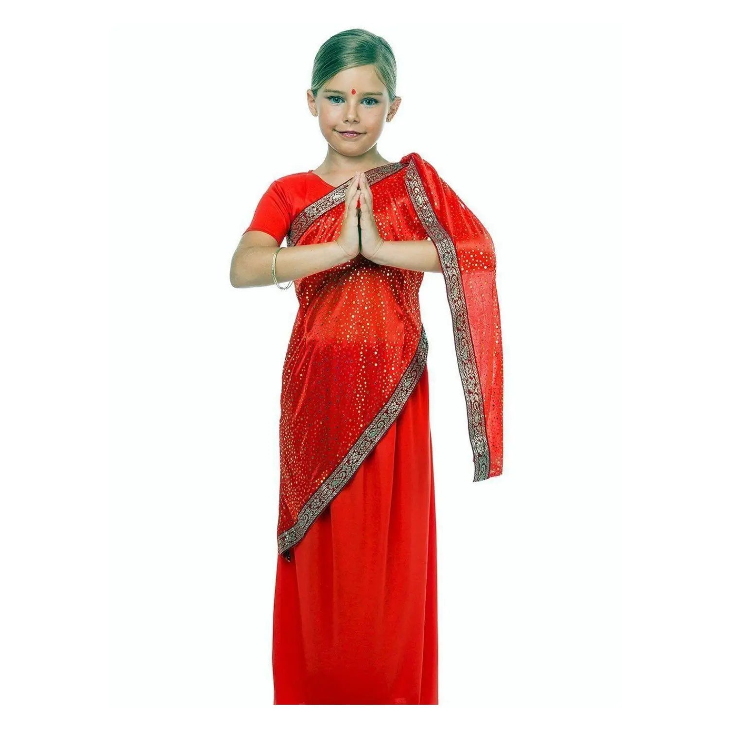 Disfraz de Bollywood para niña con top, falda y sari colorido ideal para Carnaval y fiestas temáticas