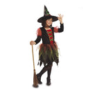 Disfraz infantil bruja con vestido y sombrero para Halloween y Carnaval