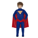 Niño con disfraz de superhéroe infantil completo con capa