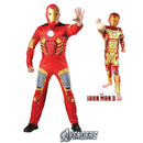 Disfraz Iron Man adulto con mono musculoso y máscara de Marvel