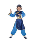 Disfraz japonés azul para niño con gorro túnica fajín y pantalones para Carnaval