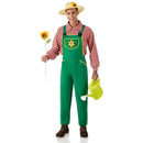 Disfraz de jardinero adulto con camisa, pantalón con tirantes y gorro para Carnaval