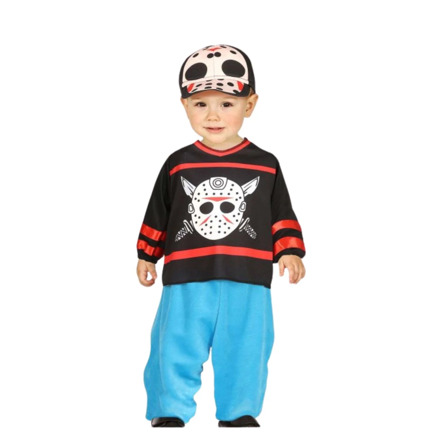 Disfraz Jason bebé con gorra camiseta y pantalón
