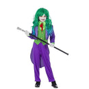 Disfraz de bufón malvado para niña con chaqué, chaleco y pantalones ideal para Halloween o Carnaval