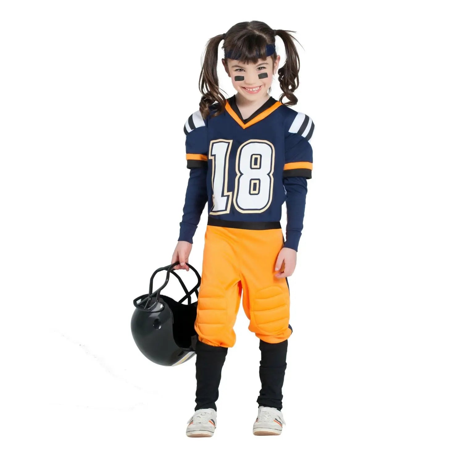 Disfraz de jugadora de rugby para niña con camiseta y pantalones deportivos