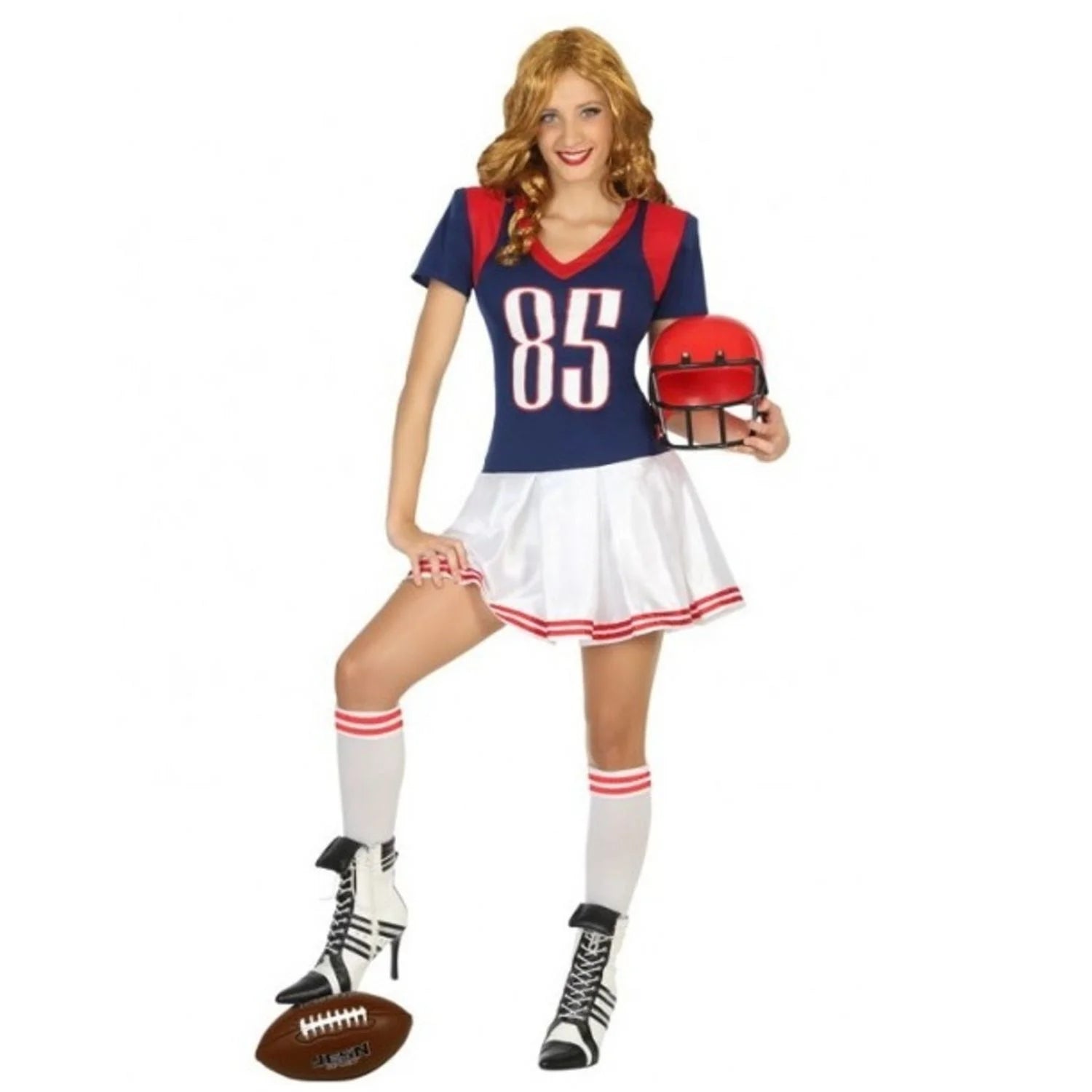 Disfraz jugadora rugby adulta con vestido deportivo