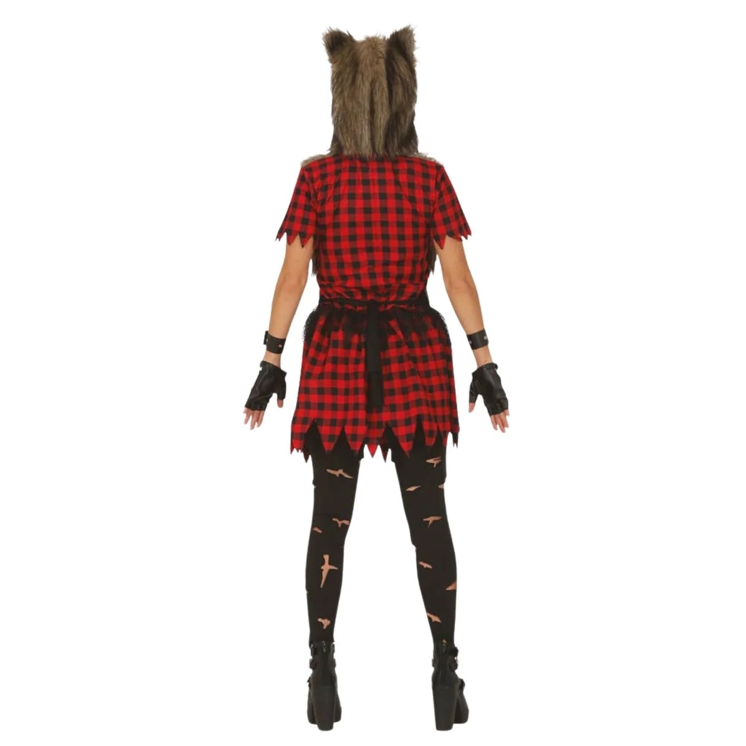 Mujer con disfraz lobo rebelde para Halloween y Carnaval
