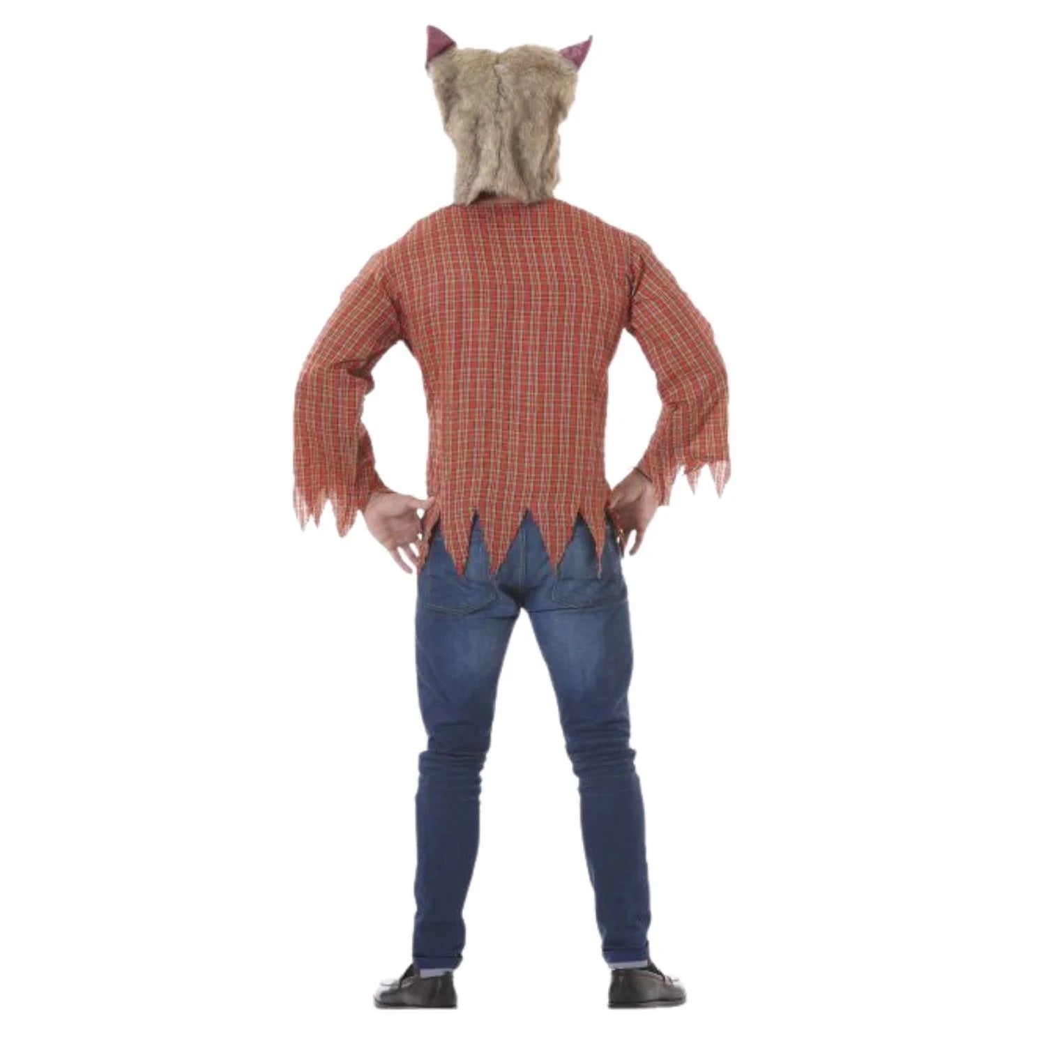 Hombre con disfraz lobo feroz adulto para Carnaval