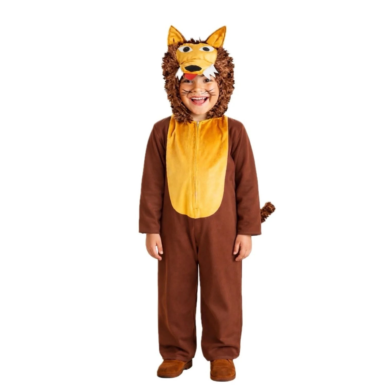Disfraz Lobo infantil con mono y cabeza de lobo incorporada
