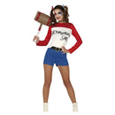 Disfraz loca peligrosa mujer inspirado en Harley Quinn