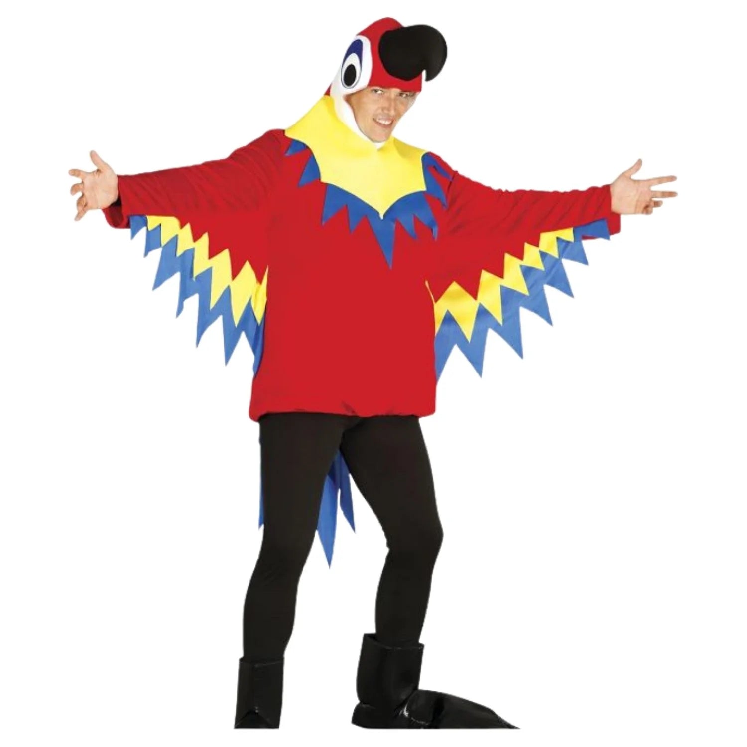Disfraz de loro para adulto con alas y capucha para Carnaval