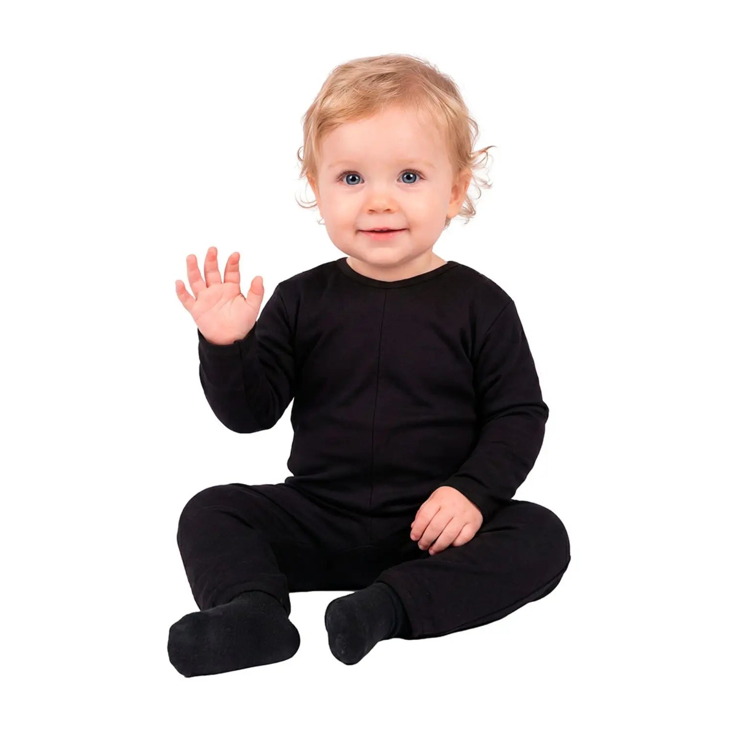 Disfraz de malla negra para bebé con mono completo ideal como base para múltiples disfraces infantiles