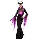 Disfraz malvada negro mujer con vestido oscuro elegante