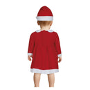 Disfraz de Mamá Noel para bebé con vestido rojo y gorro blanco ideal para fotos navideñas