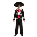 Disfraz mejicano charro hombre con traje negro de mariachi para Carnaval o Halloween