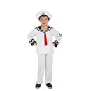 Disfraz de marinero infantil con camisa, pantalón y gorro clásico náutico