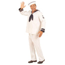 Disfraz de marinero para hombre con chaqueta blanca y sombrero marinero