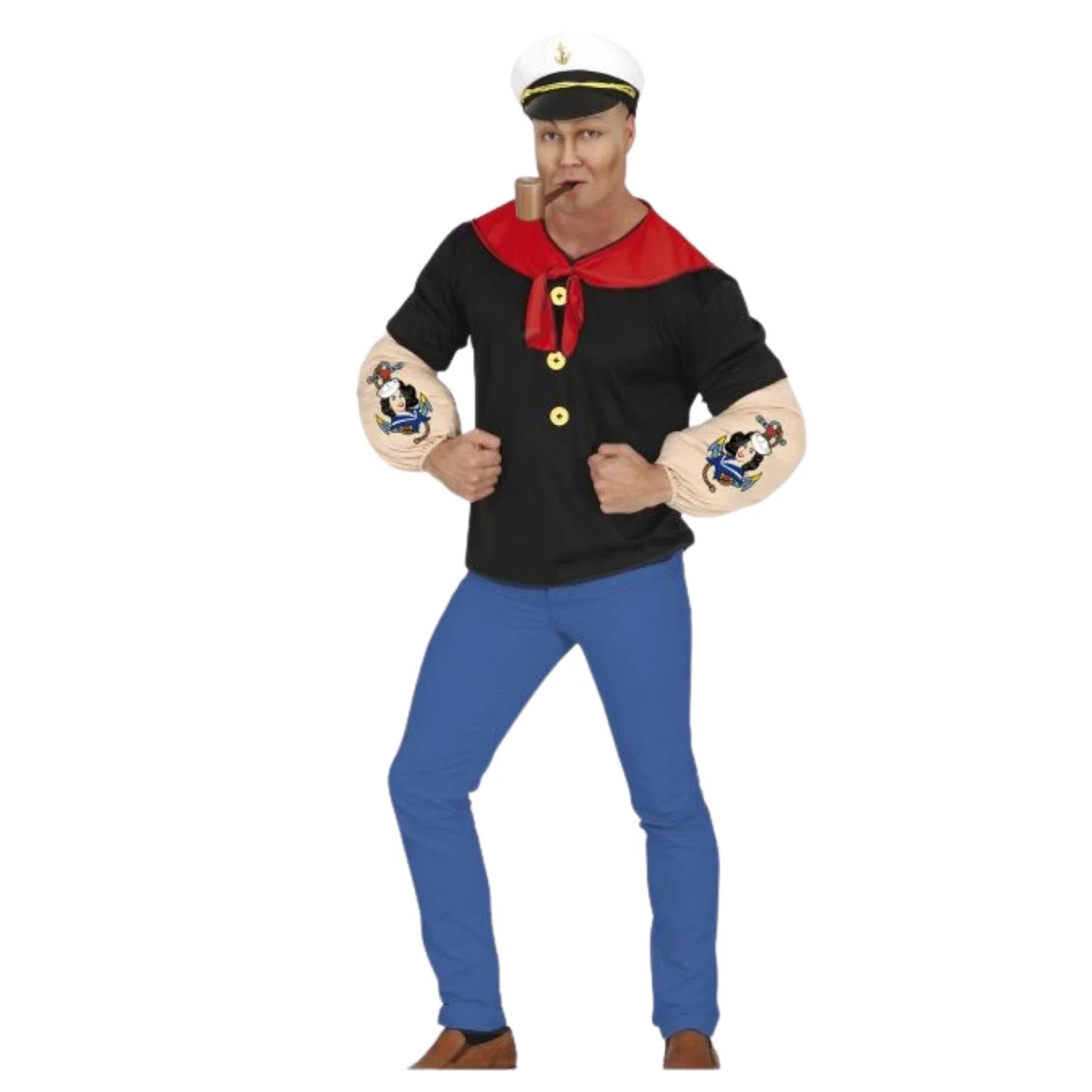 Disfraz marinero para adulto con gorra y camiseta