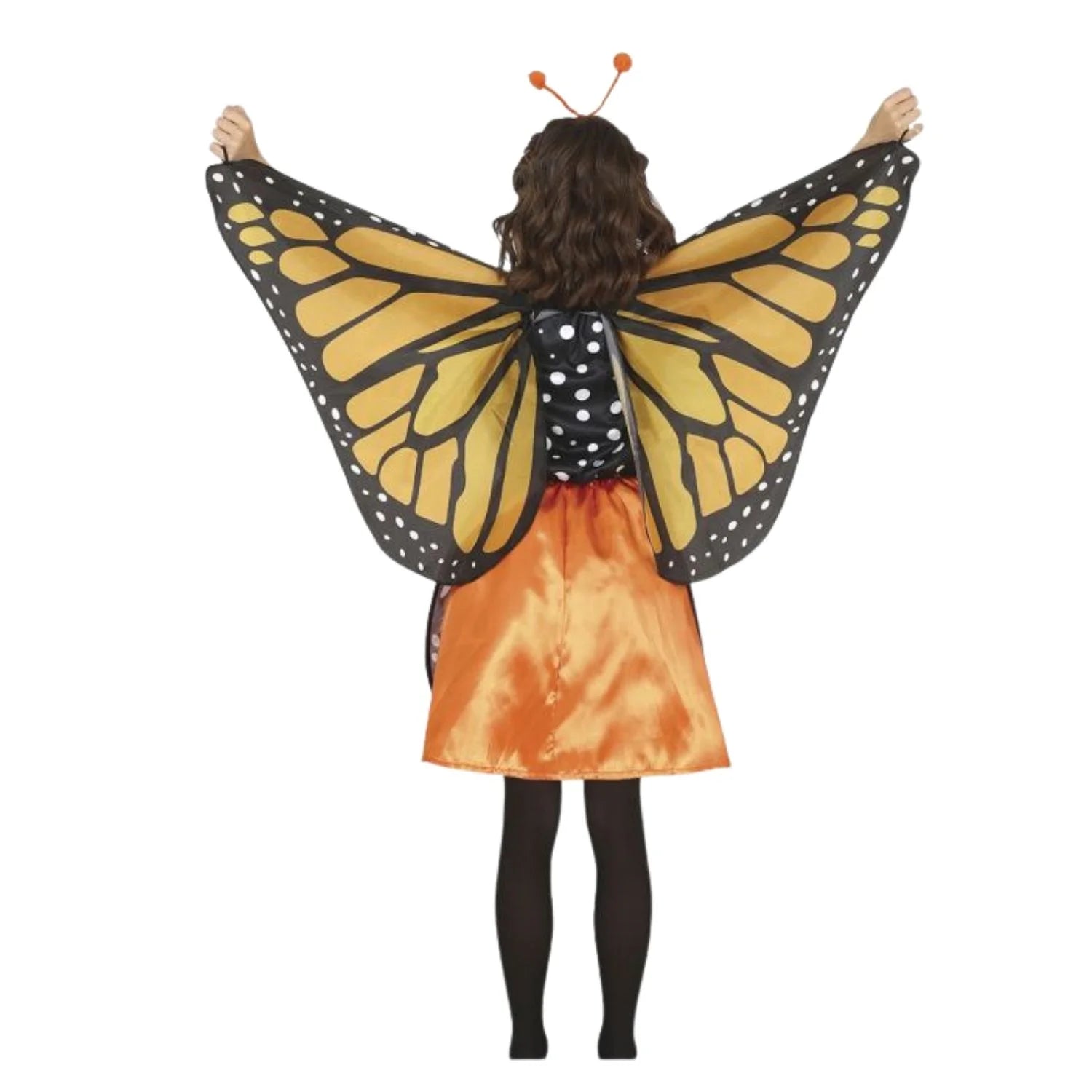 Niña con disfraz mariposa infantil colorido y cómodo