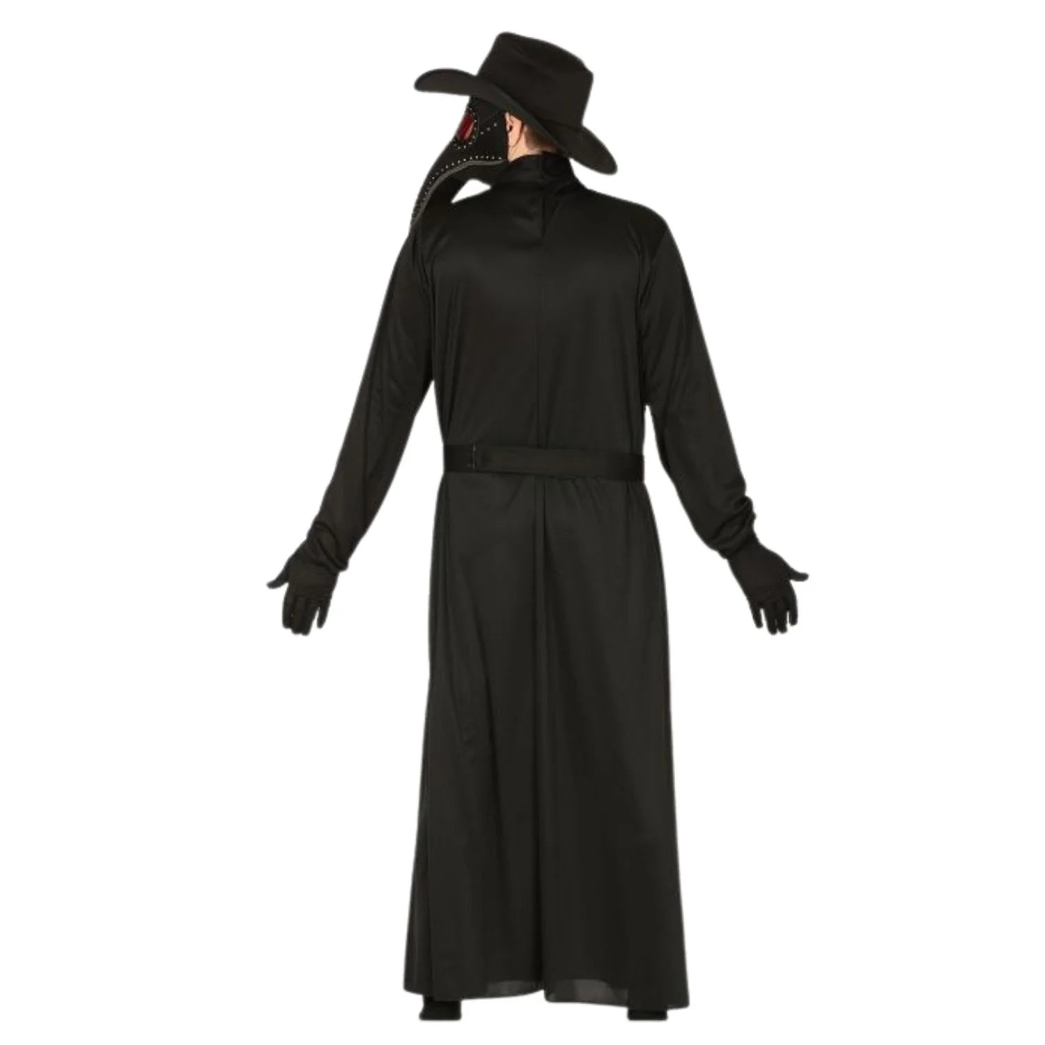 Hombre con disfraz de doctor de la peste para Halloween