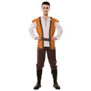 Disfraz de mesonero para hombre con camisa, chaleco y pantalón en tonos marrones medievales ideal para Carnaval