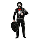 Disfraz Mexicano Esqueleto para hombre con chaqueta de mariachi y pantalón negro