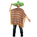 Disfraz de mexicano para hombre con poncho tradicional y sombrero