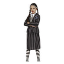 Disfraz Miércoles Addams Estudiante infantil con camisa chaqueta falda