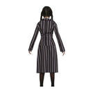 Niña con disfraz Miércoles Addams Estudiante infantil completo Halloween