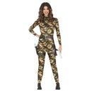 Disfraz militar mujer con mono y cinturón para Carnaval