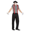Disfraz mimo para hombre con boina y pantalón largo