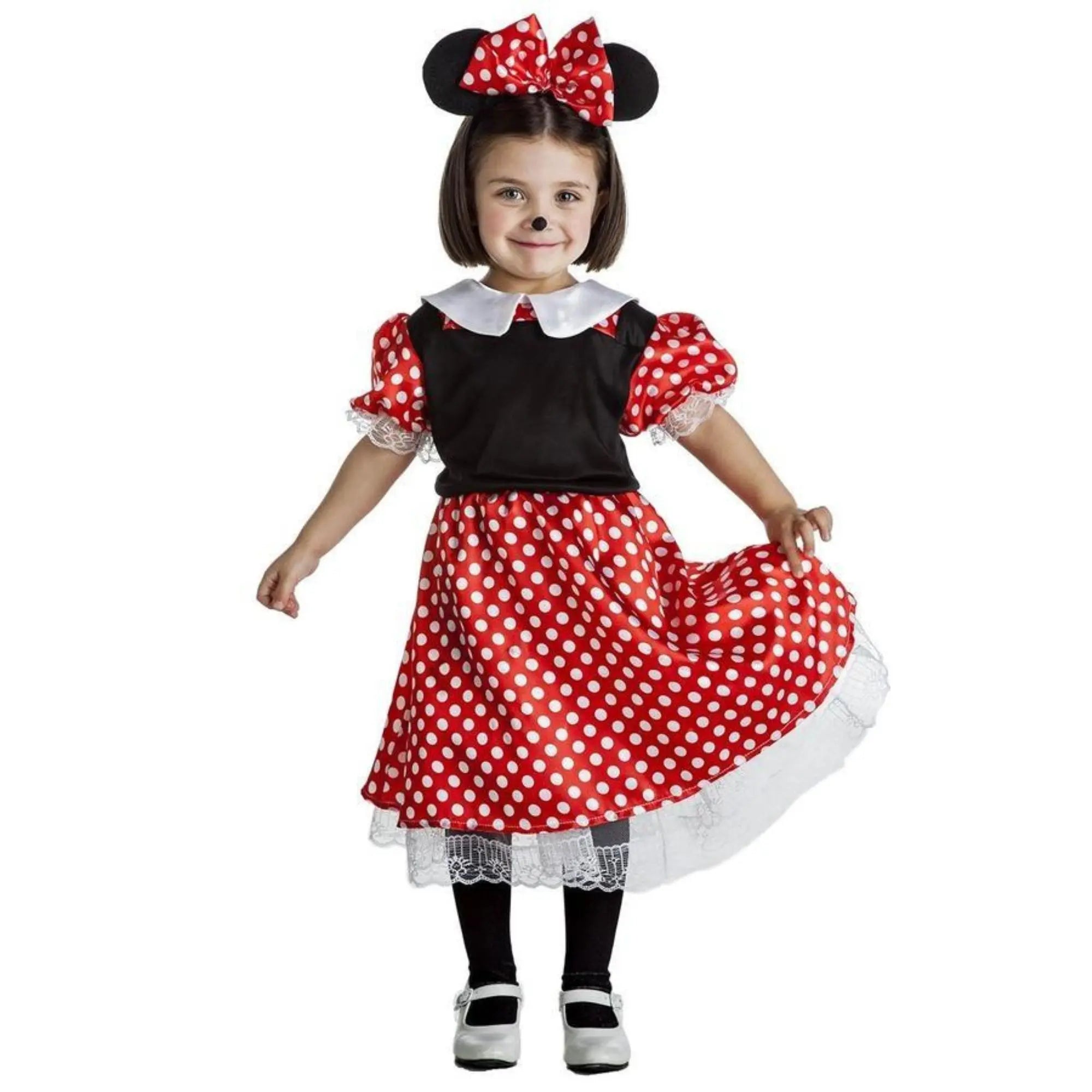 Disfraz de ratoncita infantil con vestido y diadema con orejas para Carnaval