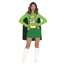 Disfraz Miss Mojito adulto con vestido y sujetalatas