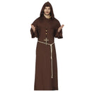 Disfraz monje adulto medieval con túnica y capucha