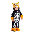 Niño con disfraz Monster Catrina Naranja infantil con gorro monstruo y estampado de esqueleto