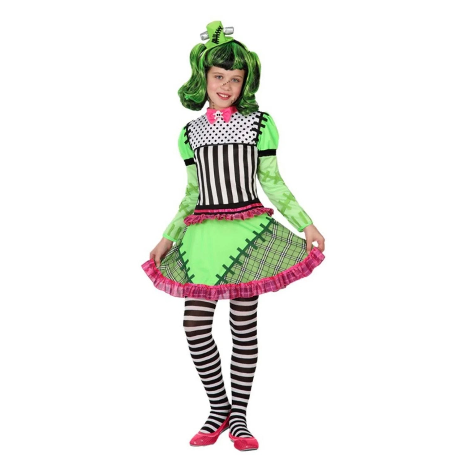 Disfraz monstruita Frankenstein niña con vestido